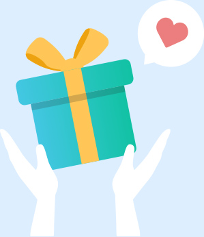 贈り物を受け取る