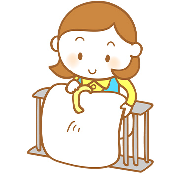 布団の干し方イメージ