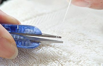 パイル生地の糸の飛び出し