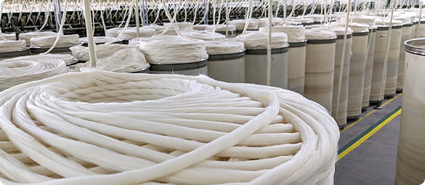 オーガニックコットンの紡績加工