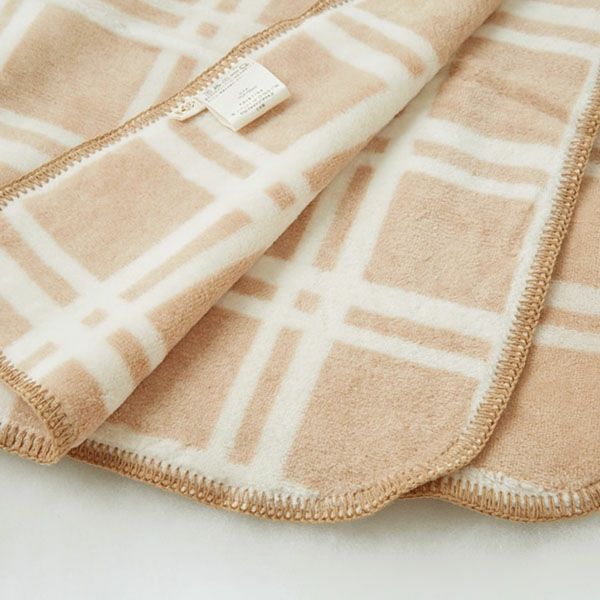 オーガニックコットン ミニブランケット　ブラウンチェック (50×70)