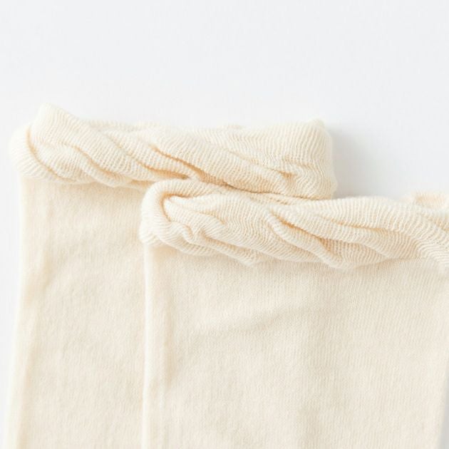 オーガニックコットン 薄手おやすみソックス ナチュラル 22-24cm