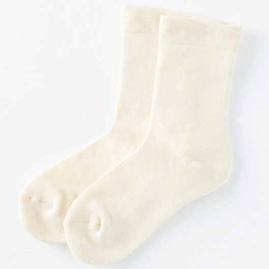 オーガニックコットン 厚手おやすみソックス ナチュラル 22-24cm