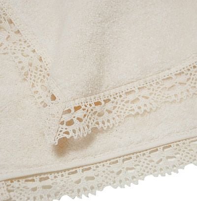 オーガニックコットン レース付ミニタオルハンカチ ナチュラル