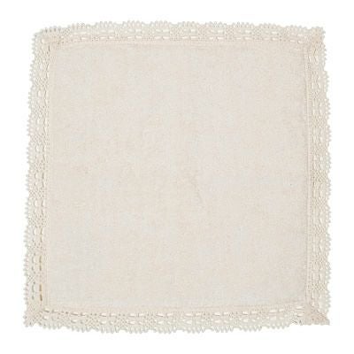 オーガニックコットン レース付ミニタオルハンカチ ナチュラル