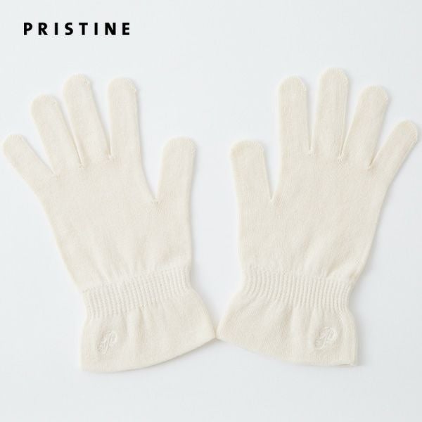 オーガニックコットン 刺繍付き保湿手袋