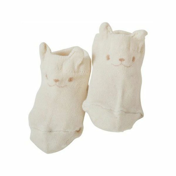 オーガニックコットン クマソックス ナチュラル 7-8cm