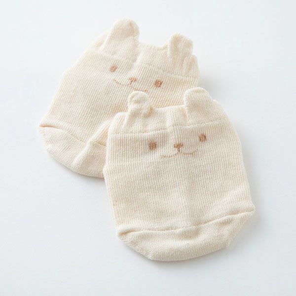 オーガニックコットン クマソックス ナチュラル 7-8cm