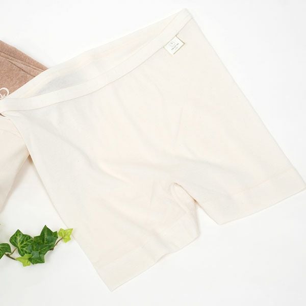 オーガニックコットン チューブフライス 1分丈ショーツ ナチュラル M