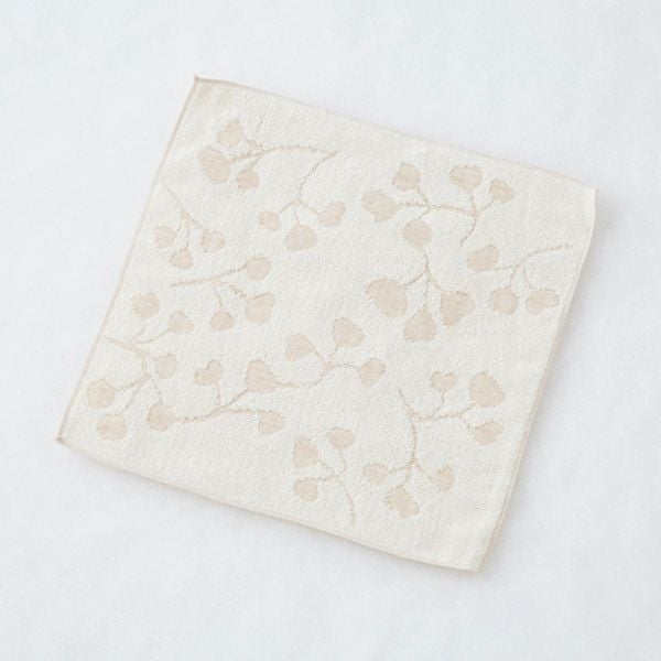 オーガニックコットン リーフ柄ミニタオル