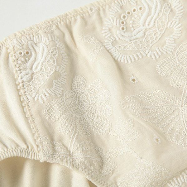 オーガニックコットン エンブロイダリーレースショーツ