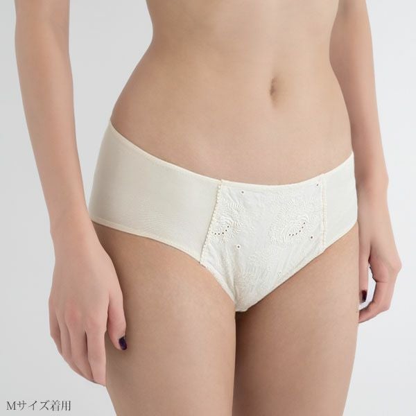 オーガニックコットン エンブロイダリーレースショーツ