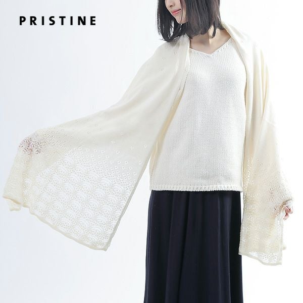 オーガニックコットン タンポポ柄2wayストール