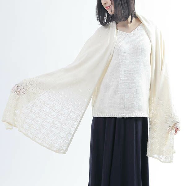 オーガニックコットン タンポポ柄2wayストール