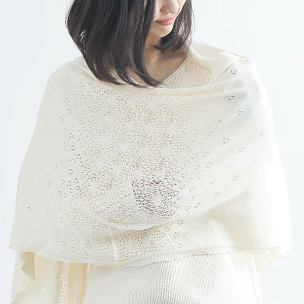 オーガニックコットン タンポポ柄2wayストール