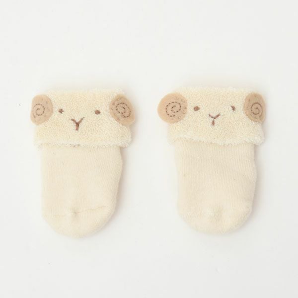 オーガニックコットン ひつじソックス ナチュラル 7-8