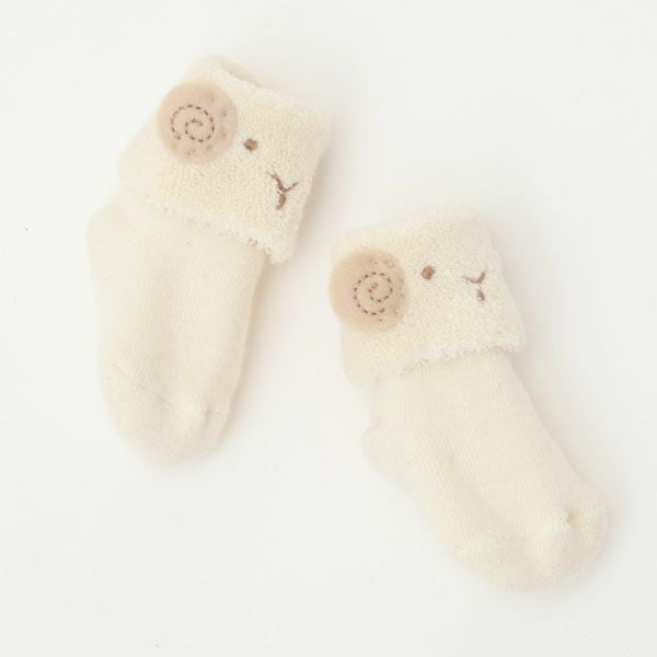 オーガニックコットン ひつじソックス ナチュラル 7-8