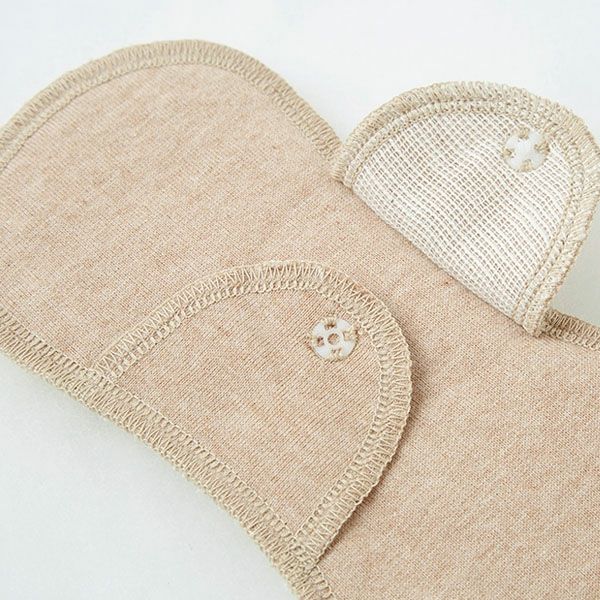 オーガニックコットン 布ナプキン羽根付大2枚セット ブラウン