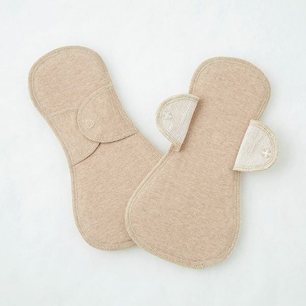 オーガニックコットン 布ナプキン羽根付大2枚セット ブラウン