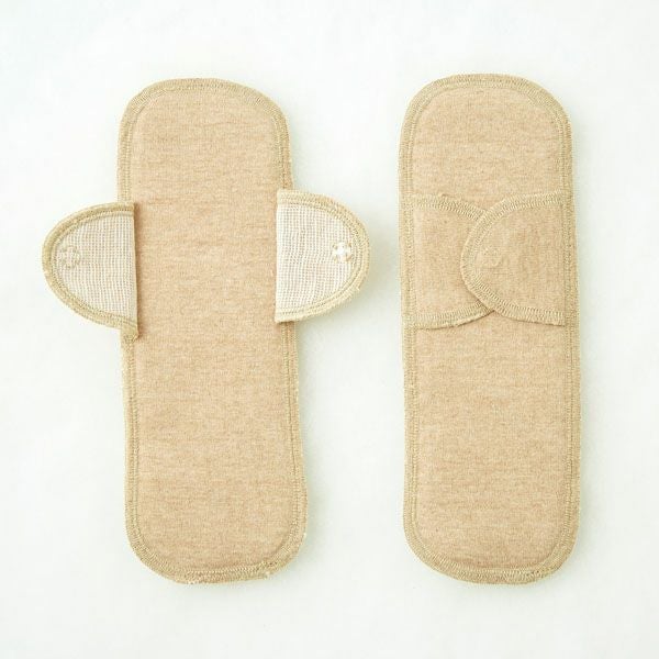 オーガニックコットン 布ナプキン羽根付小2枚セット ブラウン