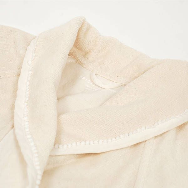 オーガニックコットン フラワーピコットパイルバスローブ  ナチュラル ML