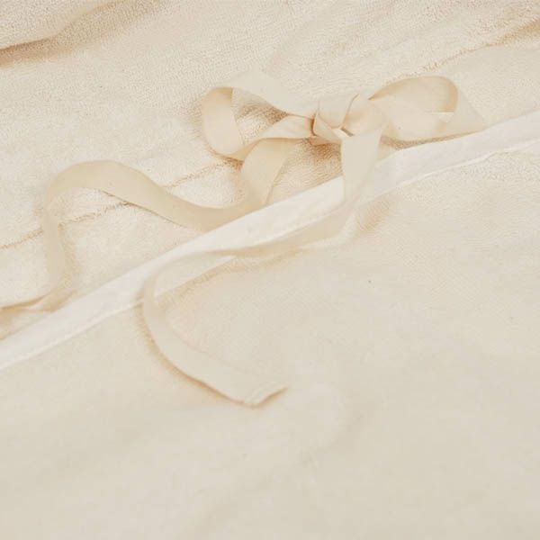 オーガニックコットン フラワーピコットパイルバスローブ  ナチュラル ML