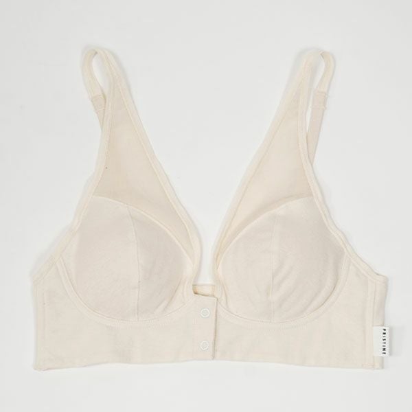 オーガニックコットン 切替フロントホックブラ
