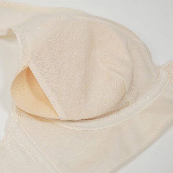 オーガニックコットン 切替フロントホックブラ