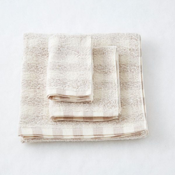 オーガニックコットン フローズンチェック バスタオル 62×130