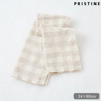 オーガニックコットン フローズンチェック フェイスタオル 34×80