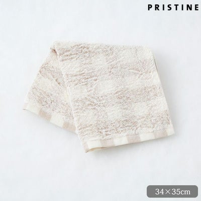 オーガニックコットン フローズンチェック　ウォッシュタオル 34×35