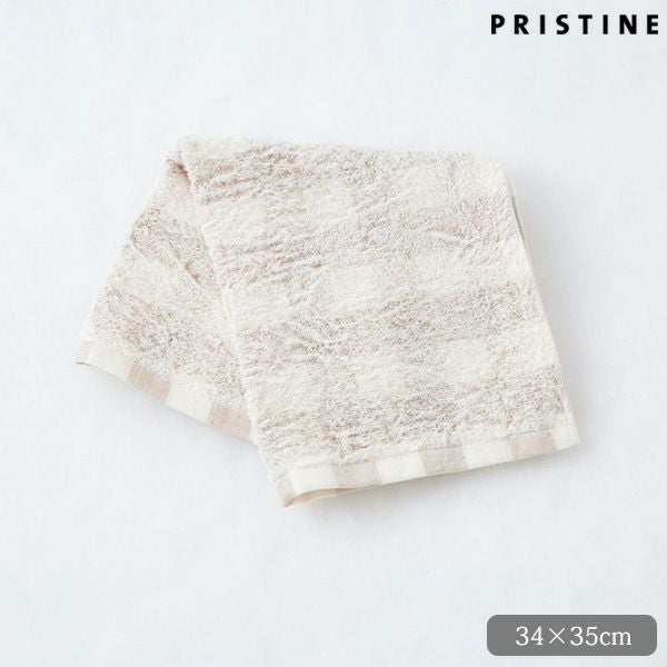 オーガニックコットン フローズンチェック　ウォッシュタオル 34×35