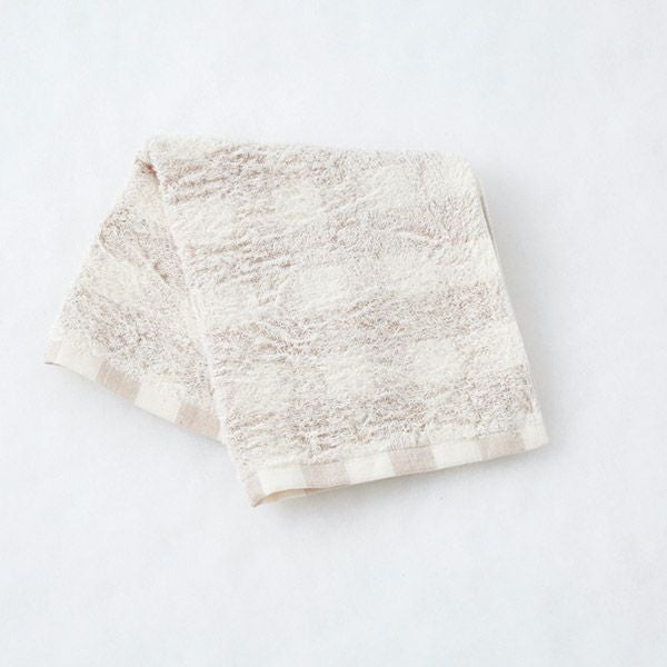 オーガニックコットン フローズンチェック　ウォッシュタオル 34×35