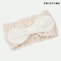 オーガニックコットン リボン付きヘアターバン ナチュラル