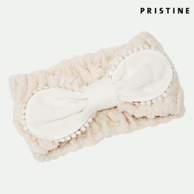 オーガニックコットン リボン付きヘアターバン ナチュラル