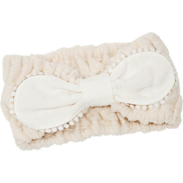 オーガニックコットン リボン付きヘアターバン ナチュラル