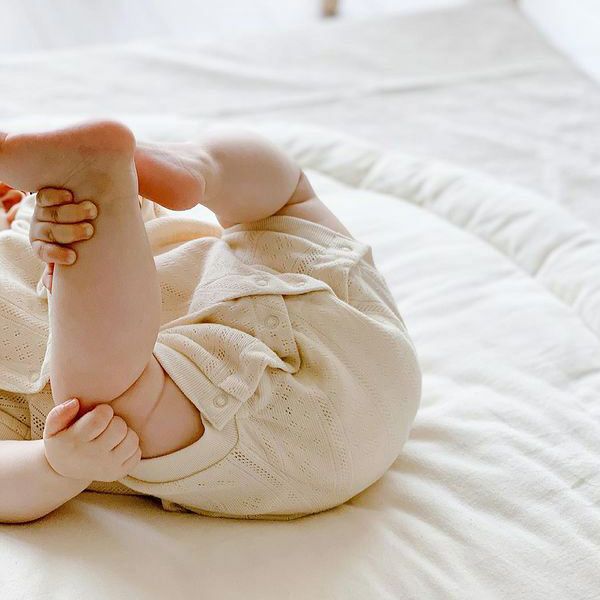 オーガニックコットン ベビー七分丈カバーオール