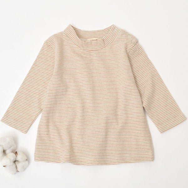 オーガニックコットン ベビー＆キッズ長袖ハイネックシャツ
