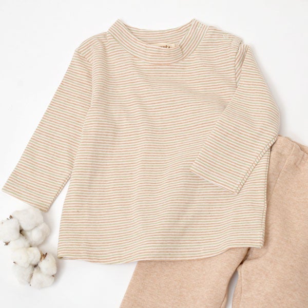 オーガニックコットン ベビー＆キッズ長袖ハイネックシャツ