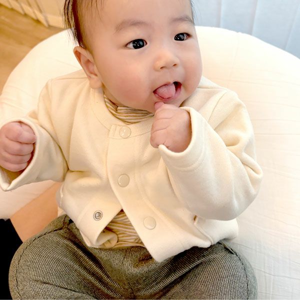 オーガニックコットン ベビー＆キッズ裏毛カーディガン