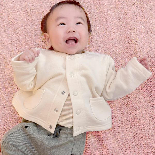オーガニックコットン ベビー＆キッズ裏毛カーディガン