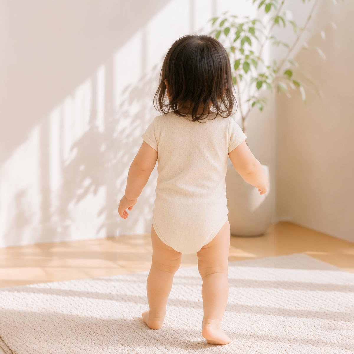 オーガニックコットン ベビー半袖ボディースーツ