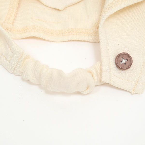 オーガニックコットン ベビー 耳付きキャップ アイボリー