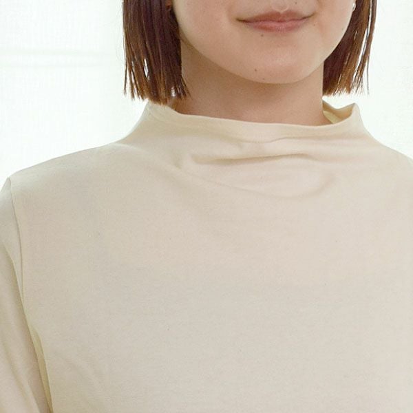 オーガニックコットン 長袖ボトルネックシャツ