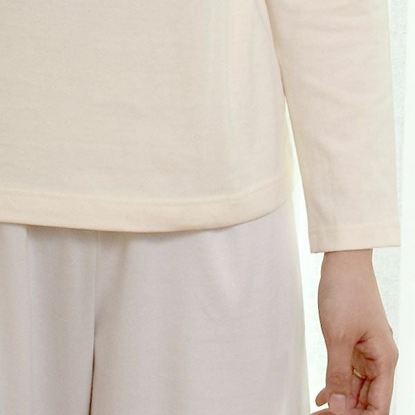 オーガニックコットン 長袖ボトルネックシャツ