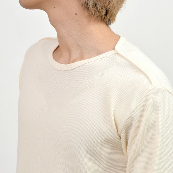 オーガニックコットン メンズワッフル長袖プルオーバー