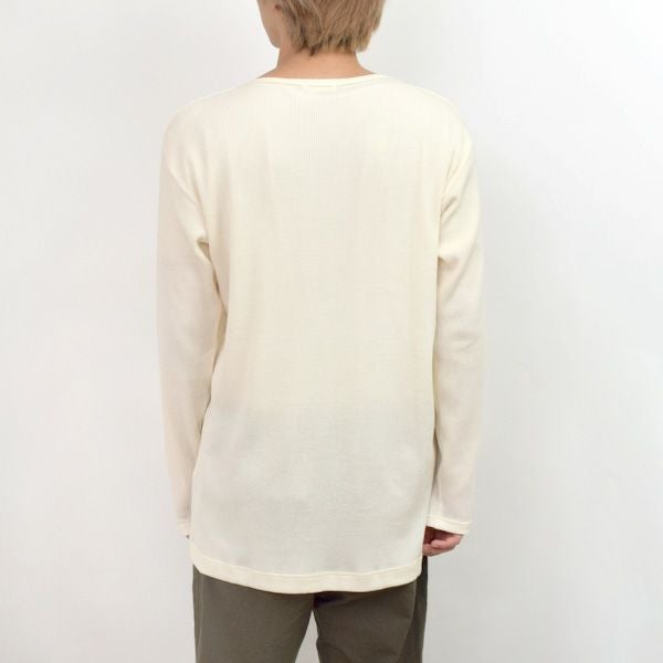 オーガニックコットン メンズワッフル長袖プルオーバー
