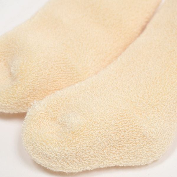 オーガニックコットン ベビーパイルソックス 生成 7-8cm