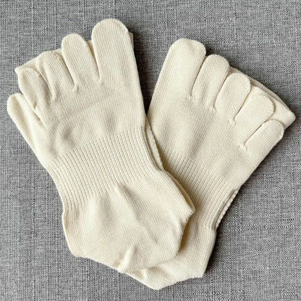 オーガニックコットン 裏糸なし5本指薄手ソックス