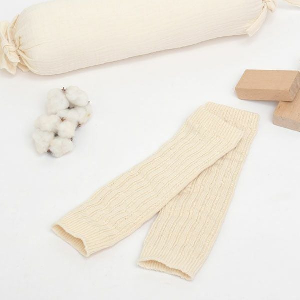 オーガニックコットン ベビーレッグウォーマー 生成 0-4歳
